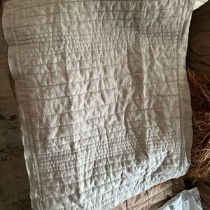 West Elm Euro Sham 20x26 – Quilted Cotton Neutral Beige NEW